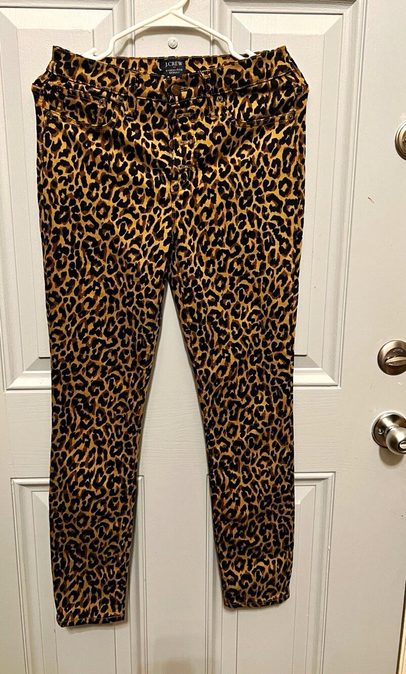 J.Crew Leopard Print High Rise Skinny Jeans Pants Women’s 26 Animal Print